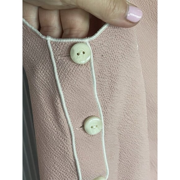 Rag & Bone Tia Sleeveless Top Button Trimmed Tank Pink Sz M Summer Designer - Picture 5 of 8